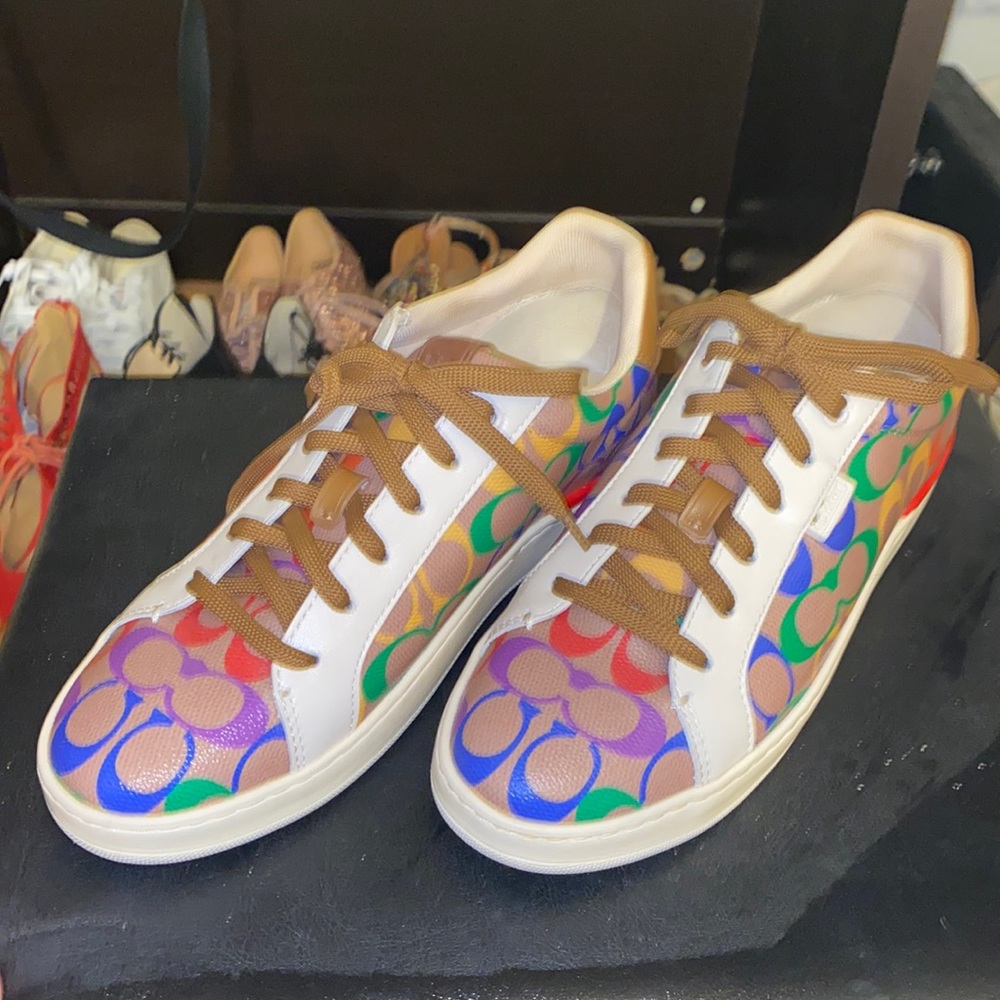 Women coach rainbow sneakers